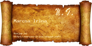 Marcsa Irina névjegykártya